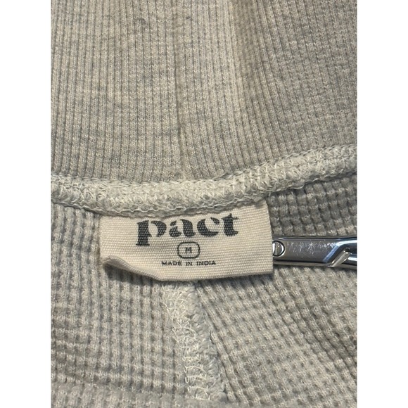 Pact Organic Cotton Waffle Knit Joggers Gray Thermal Lounge Pants Size M unisex - Picture 7 of 10